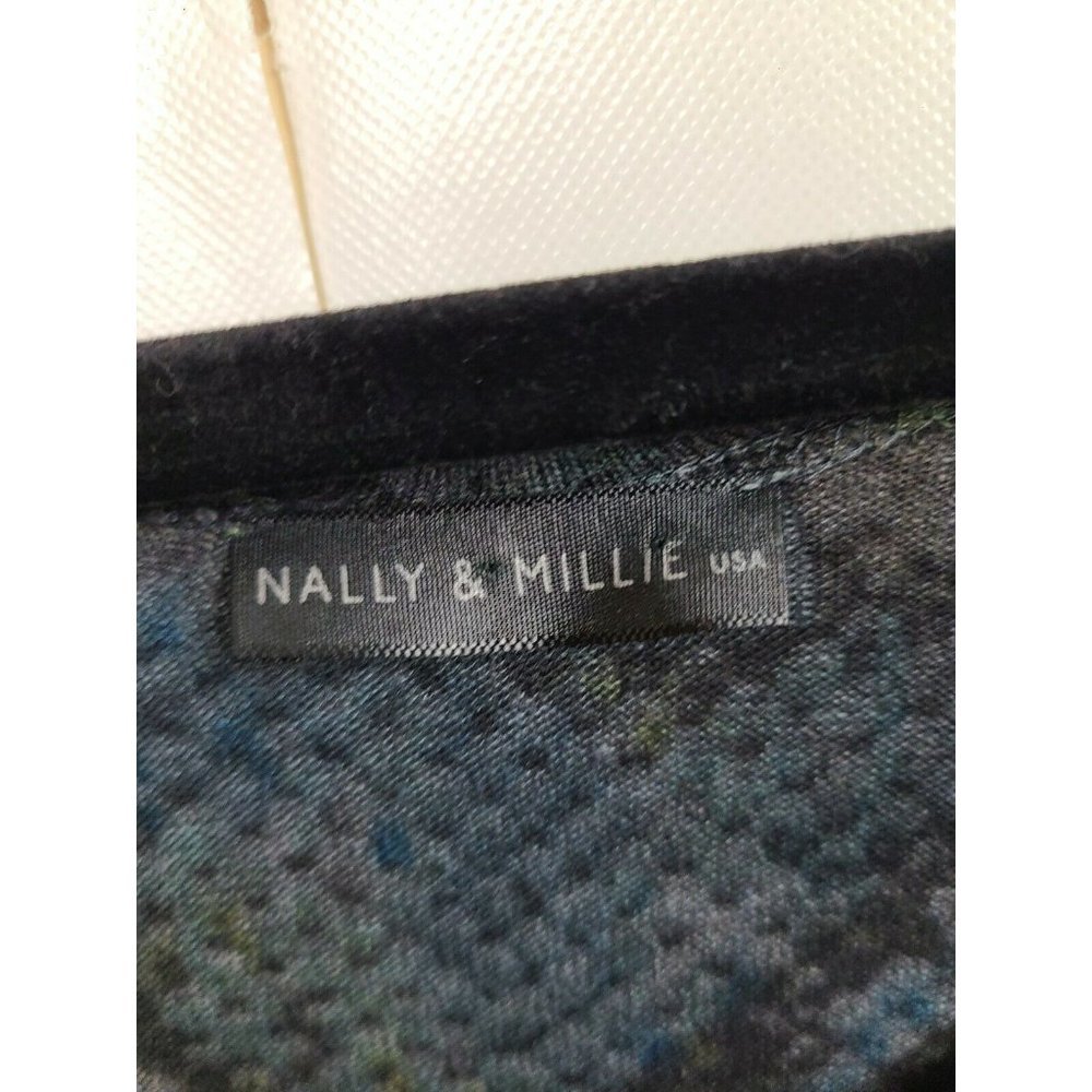 Nally & Millie Gray Blue Snake Print Dolman V-Neck Tunic Top Size Large - Picture 4 of 5
